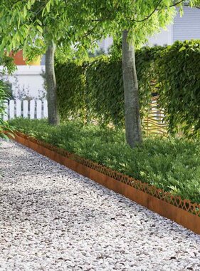 VidaXL Gazonranden 20 pcs Roestig 103 x 0,05 x 22 cm Cortenstaal