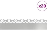 VidaXL Gazonranden 20 pcs Zilver 103 x 0,05 x 22 cm