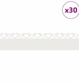 VidaXL Gazonranden 30 pcs Wit 103 x 0,05 x 22 cm Staal