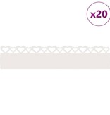 VidaXL Gazonranden 20 pcs Wit 103 x 0,05 x 22 cm Staal