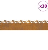 VidaXL Gazonranden 30 pcs Roestig 103 x 0,05 x 22 cm Cortenstaal