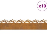 VidaXL Gazonranden 10 pcs Roestig 103 x 0,05 x 22 cm Cortenstaal