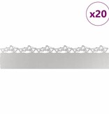 VidaXL Gazonranden 20 pcs Zilver 103 x 0,05 x 22 cm Roestvrij staal