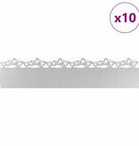 VidaXL Gazonranden 10 pcs Zilver 103 x 0,05 x 22 cm Roestvrij staal