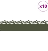 VidaXL Gazonranden 10 pcs Olijf Groen 103 x 0,05 x 22 cm Staal