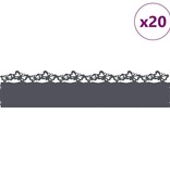 VidaXL Gazonranden 20 pcs Antraciet 103 x 0,05 x 22 cm Staal