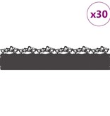 VidaXL Gazonranden 30 pcs Zwart 103 x 0,05 x 22 cm Staal