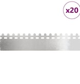 VidaXL Gazonranden 20 pcs Zilver 103 x 0,05 x 22 cm Roestvrij staal