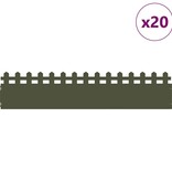 VidaXL Gazonranden 20 pcs Olijf Groen 103 x 0,05 x 22 cm Staal