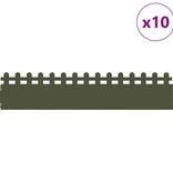 VidaXL Gazonranden 10 pcs Olijf Groen 103 x 0,05 x 22 cm Staal
