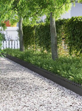 VidaXL Gazonranden 30 pcs Zwart 103 x 0,05 x 22 cm Staal