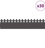 VidaXL Gazonranden 30 pcs Zwart 103 x 0,05 x 22 cm Staal