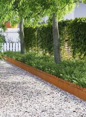 VidaXL Gazonranden 10 pcs Roestig 103 x 0,05 x 22 cm Cortenstaal