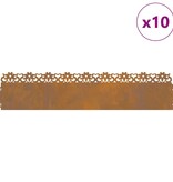 VidaXL Gazonranden 10 pcs Roestig 103 x 0,05 x 22 cm Cortenstaal