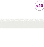 VidaXL Gazonranden 20 pcs Wit 103 x 0,05 x 22 cm Staal
