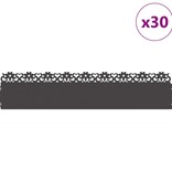 VidaXL Gazonranden 30 pcs Zwart 103 x 0,05 x 22 cm Staal