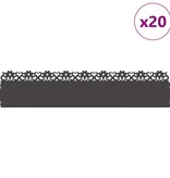VidaXL Gazonranden 20 pcs Zwart 103 x 0,05 x 22 cm Staal