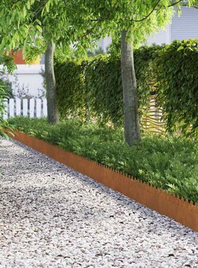 VidaXL Gazonranden 30 pcs Roestig 103 x 0,05 x 22 cm Cortenstaal