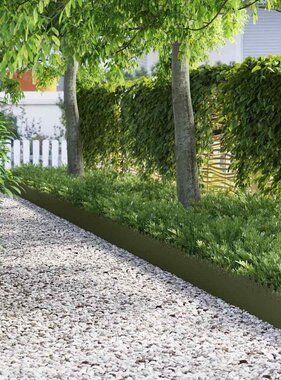 VidaXL Gazonranden 30 pcs Olijf Groen 103 x 0,05 x 22 cm Staal