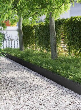 VidaXL Gazonranden 30 pcs Zwart 103 x 0,05 x 22 cm Staal