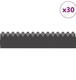 VidaXL Gazonranden 30 pcs Zwart 103 x 0,05 x 22 cm Staal