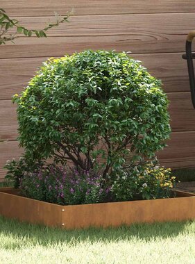 VidaXL Tuinrand 6 pcs Roestig 60 x 60 x 13 cm Cortenstaal