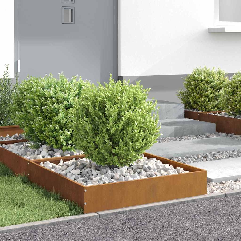 VidaXL Tuinrand 6 pcs Roestig 60 x 60 x 13 cm Cortenstaal