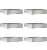 VidaXL Tuinrand 6 pcs Zilver 60 x 60 x 13 cm Roestvrij staal