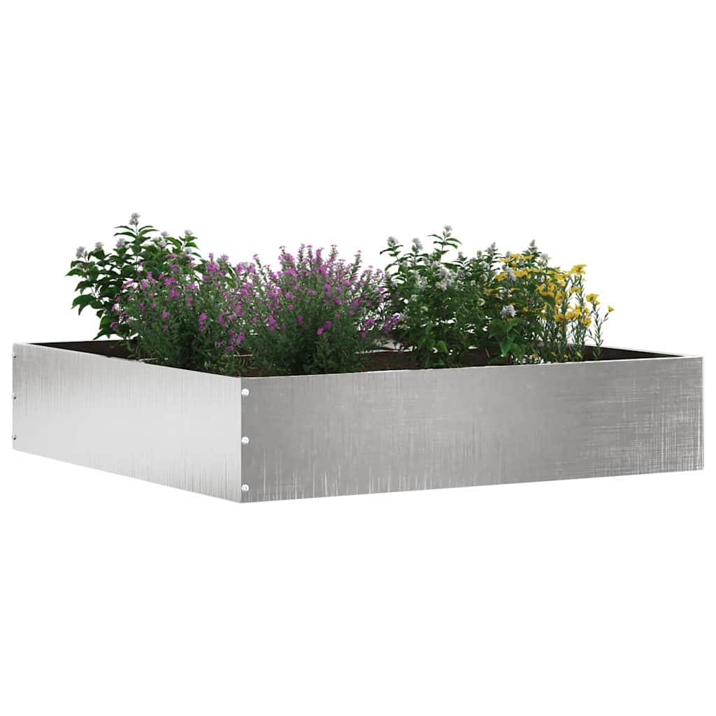 VidaXL Tuinrand Zilver 60 x 60 x 13 cm Roestvrij staal