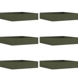 VidaXL Tuinrand 6 pcs Olijf Groen 60 x 60 x 13 cm Staal