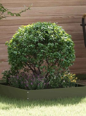 VidaXL Tuinrand Olijf Groen 60 x 60 x 13 cm Staal