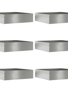 VidaXL Tuinrand 6 pcs Zilver 50 x 50 x 13 cm Gegalvaniseerd staal