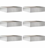 VidaXL Tuinrand 6 pcs Zilver 50 x 50 x 13 cm Roestvrij staal