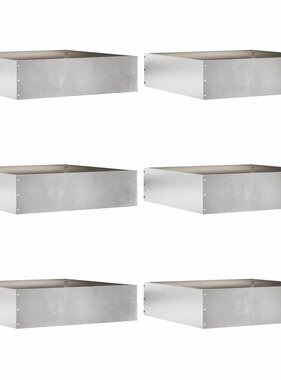 VidaXL Tuinrand 6 pcs Zilver 50 x 50 x 13 cm Roestvrij staal
