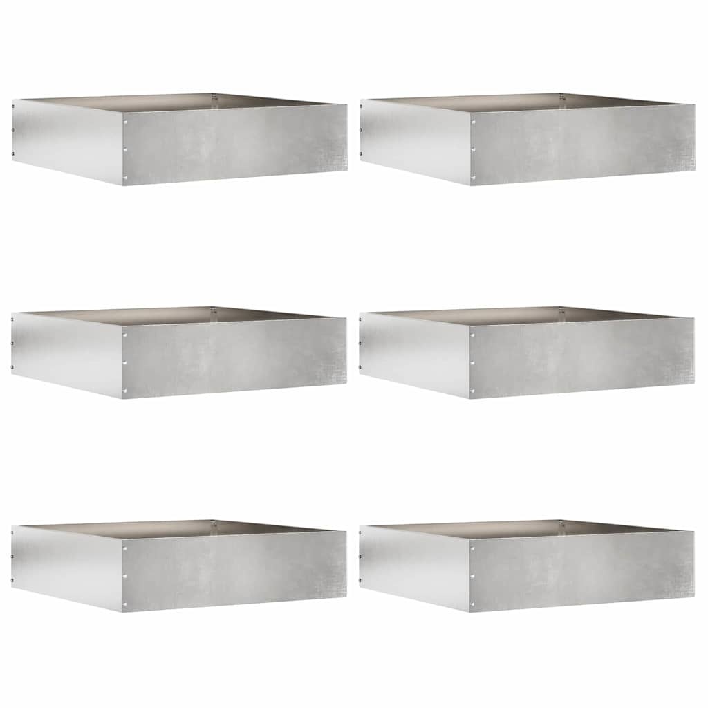VidaXL Tuinrand 6 pcs Zilver 50 x 50 x 13 cm Roestvrij staal