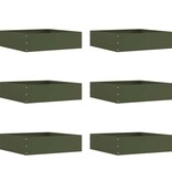 VidaXL Tuinrand 6 pcs Olijf Groen 50 x 50 x 13 cm Staal