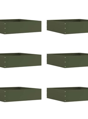 VidaXL Tuinrand 6 pcs Olijf Groen 50 x 50 x 13 cm Staal