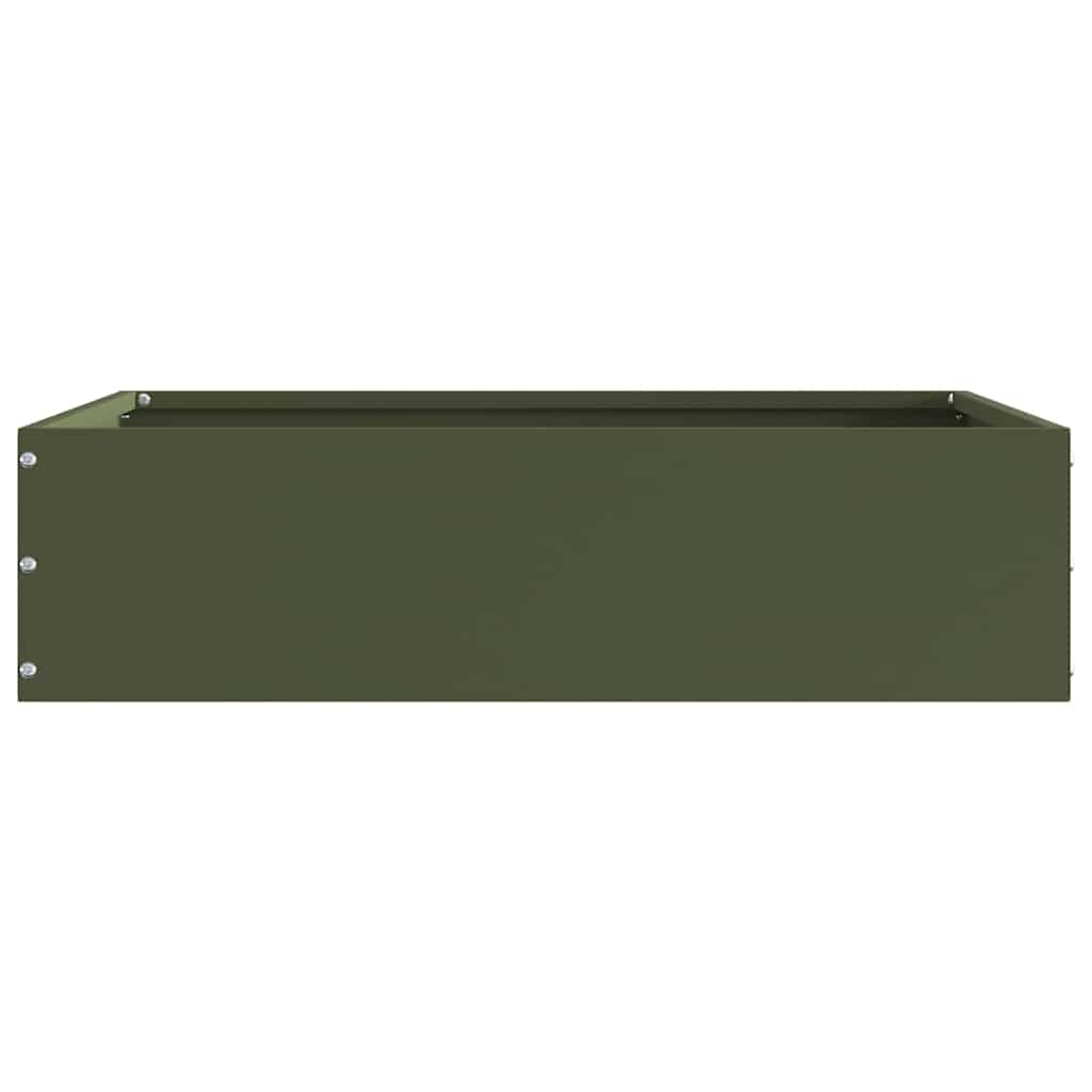 VidaXL Tuinrand Olijfgroen 50 x 50 x 13 cm Staal