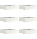 VidaXL Tuinrand 6 pcs Wit 50 x 50 x 13 cm Staal