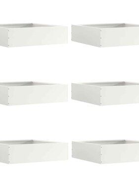 VidaXL Tuinrand 6 pcs Wit 50 x 50 x 13 cm Staal