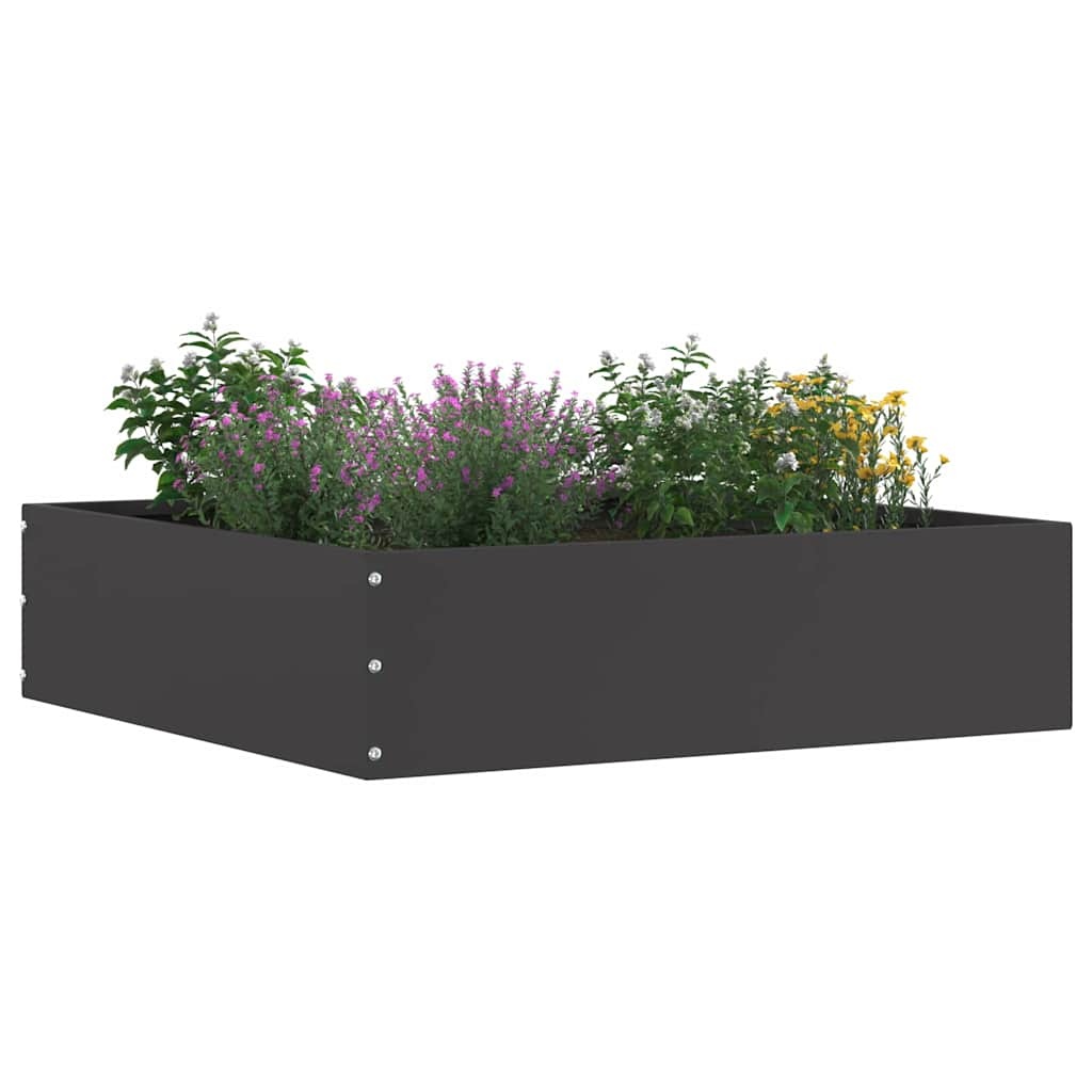 VidaXL Tuinrand 6 pcs Zwart 50 x 50 x 13 cm Staal