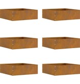 VidaXL Tuinrand 6 pcs Roestig 40 x 40 x 13 cm Cortenstaal