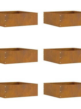 VidaXL Tuinrand 6 pcs Roestig 40 x 40 x 13 cm Cortenstaal