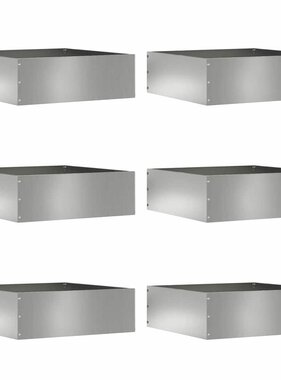 VidaXL Tuinrand 6 pcs Zilver 40 x 40 x 13 cm Gegalvaniseerd staal