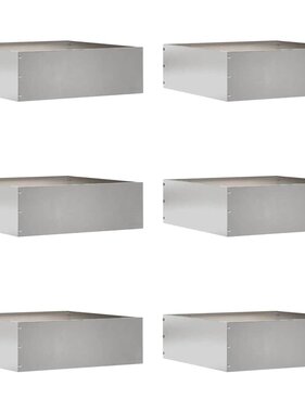 VidaXL Tuinrand 6 pcs Zilver 40 x 40 x 13 cm Roestvrij staal