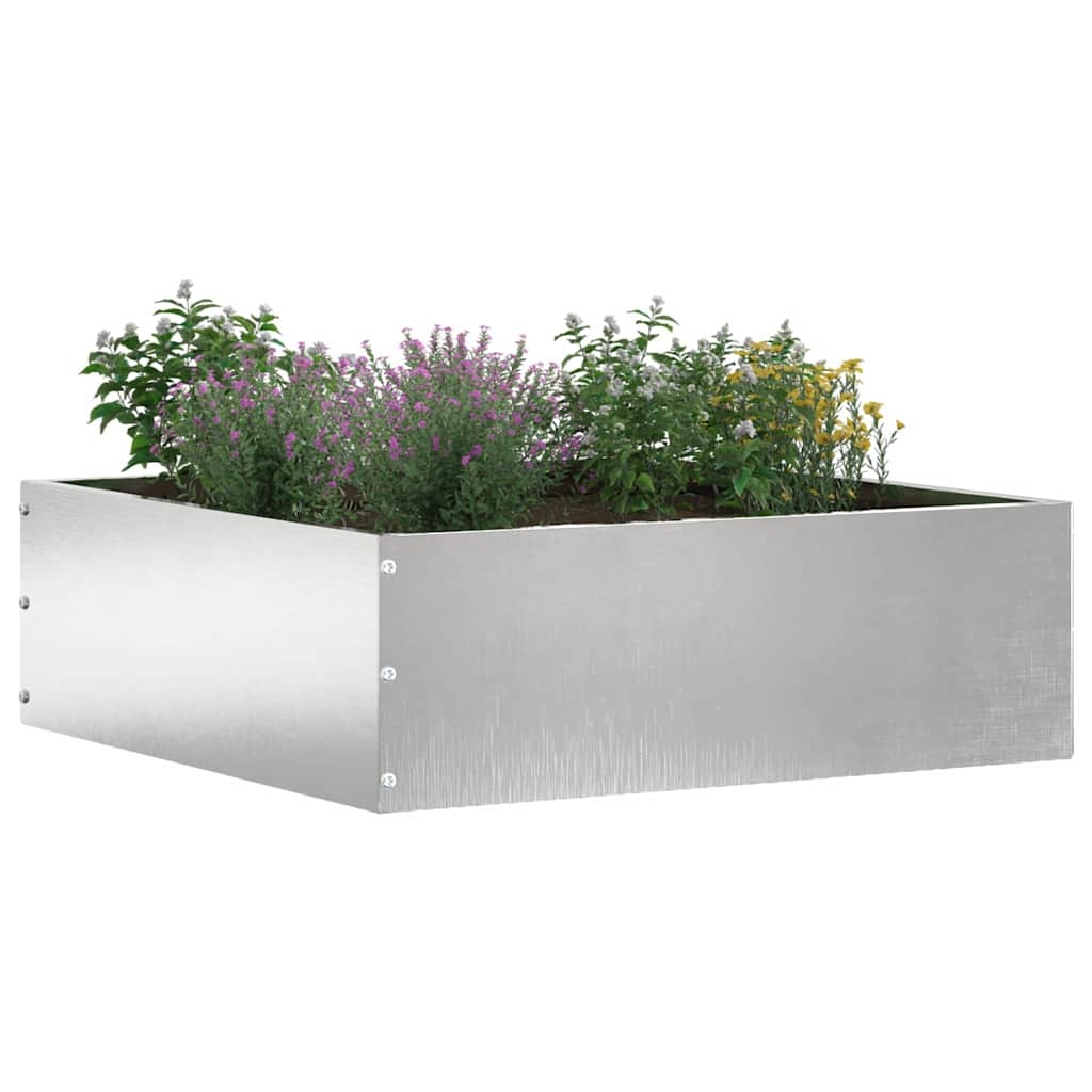 VidaXL Tuinrand 6 pcs Zilver 40 x 40 x 13 cm Roestvrij staal