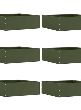 VidaXL Tuinrand 6 pcs Olijf Groen 40 x 40 x 13 cm Staal