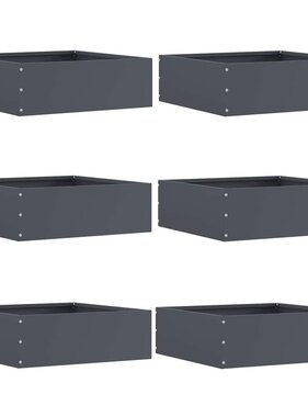 VidaXL Tuinrand 6 pcs Antraciet 40 x 40 x 13 cm Staal