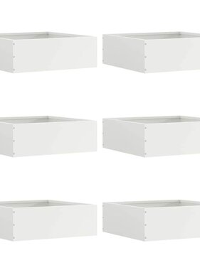 VidaXL Tuinrand 6 pcs Wit 40 x 40 x 13 cm Staal