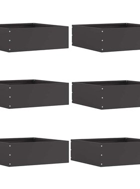 VidaXL Tuinrand 6 pcs Zwart 40 x 40 x 13 cm Staal